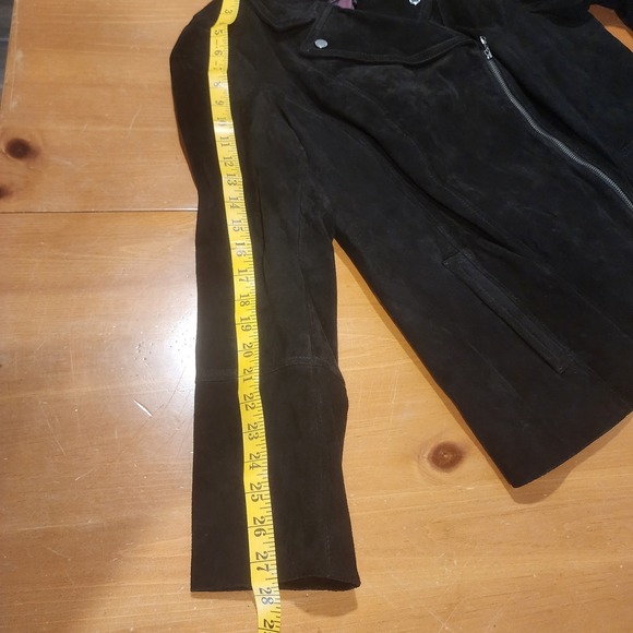 Isaac Mizrahi Live Suede Jacket Womens 18W Black Moto Motorcycle Zipper Classic - Picture 12 of 16